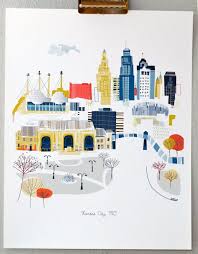Kansas City Mo Etsy Kansas City Art City Prints Kansas City Skyline