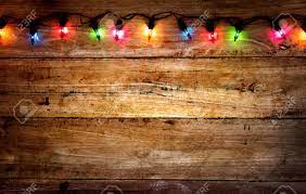Fir tree decorated with christmas balls on rustic wood and. 35800297 Christmas Rustic Background Vintage Planked Wood With Colorful Lights And Free Tex Christmas Background Christmas Cover Photo Christmas Facebook Cover