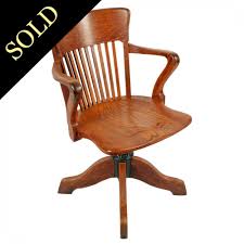 Antique swivel oak desk chair, circa 1940. Antique Oak Desk Chair Swivel Desk Arm Chair