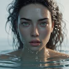 Check this prompt I just used to create the image below.👇👇 8K  ultra-realistic portrait of a female emerging from clear water, with  droplets clinging to her realistic, textured skin. Her natural hair