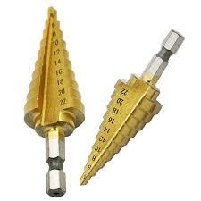 1pc Hss Hex Titanium Coated Step Cone Drill Bit Hole Cutter Power Tools 4 22mm Cone Drills Step Drill Drill Bits