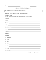 Writing With Adjectives Worksheet Adjective Worksheet Adjectives Describing Words