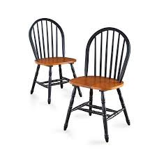 Better Homes And Gardens Autumn Lane Windsor Solid Wood Chairs Set Of 2 Black And Oak Walmart Com Windsor Dining Chairs Oak Dining Chairs Solid Wood Dining Chairs