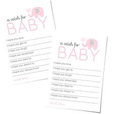 Amazon Com Pink Elephant Wishes For Baby Shower Activity 20 Pack Advice And Wish Cards For Girls Wishing Well Birthday Memory Ideas Sprinkle Cute Jungle Animal Event Supply 4x6 Size Paper