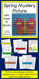 Spring 100s Pocket Chart With Base Ten Blocks Base Ten