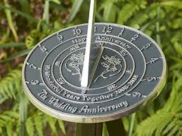 Find thoughtful anniversary gift ideas such as intersection of love, personalized picnic table wine carrier, love is patient 20x30 personalized wedding canvas art, romantic personalized picture frames. For Her Or For A Couple To Celebrate 5 Years Of Marriage The Metal Foundry Personalized 5th Wood Wedding Anniversary Large Sundial Gift Idea Is A Great Present For Him Patio Lawn