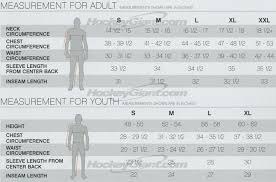 hockey jersey size chart ccm best picture of chart