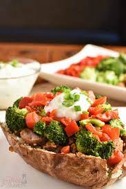 Baked Potato Toppings The Light Version The Spicy Apron Turn To These Delicious Baked Potat Baked Potato Toppings Delicious Healthy Recipes Potato Toppings