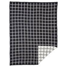 Black And White Grid Throw Blanket Almalie Throw Black White 51x67 Ikea Ikea Knitted Throws Blankets Throws