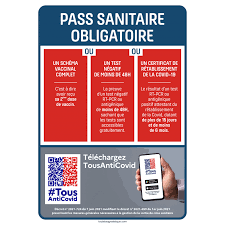 Pass sanitaire et piscine a compter du mercredi 21 juillet le gouvernement étend le pass sanitaire covid 19 à tous les lieux de loisirs et de culture accueillant du public. Panneau Pass Sanitaire Obligatoire