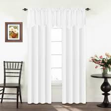 White Valances For Bedroom Windows Blackout Thermal Insulated Curtain Valances For Kitchen Bathroom Rod Pocket 52 Curtains Valance Curtains Insulated Curtains