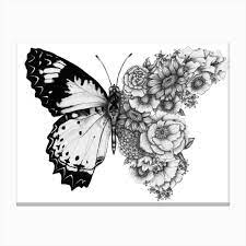 Butterfly In Bloom Ii Canvas Print Yellow Butterfly Tattoo Butterfly Art Butterfly Tattoo