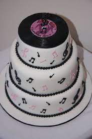 I Like The Idea Of A Record Topper It Can Say Our Name Date Then A Cake Topper Can Go Right In The Midd Music Wedding Cakes Music Themed