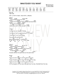 Whatever You Want Lead Sheet Lyrics Chords Gateway