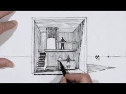 Dessiner En Perspective Un Cube Habite Youtube Dessin Perspective Comment Dessiner