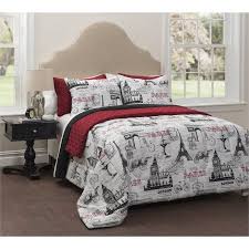 Casa Paris Bon Jour 6 Piece Bedding Comforter Set With Bonus Quilt Comforter Sets Comforters Bed