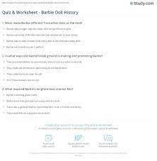 From tricky riddles to u.s. Quiz Worksheet Barbie Doll History Study Com