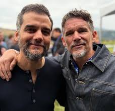 Father and son. SENTIMENTAL VALUE star Stellan Skarsgård with Alexander  Skarsgård at the #TellurideFilmFestival.