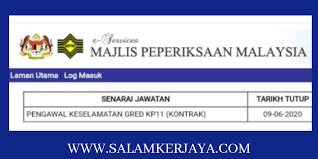 Jawatan kosong haju international malaysia sdn. Jawatan Kosong Terkini Pengawal Keselamatan Majlis Peperiksaan Malaysia Mpm Salam Kerjaya