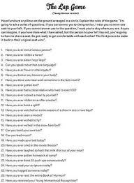 Questions For The Lap Game Fun Party Games Sleepover Games Fun Games