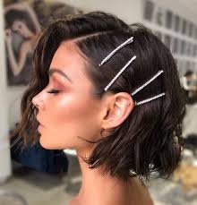 Crystal Hair Clips In 2020 Prom Hairstyles For Short Hair Short Hair Updo Thick Hair Styles