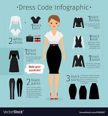Business Woman Clothes Infographics Vector Image On Vectorstock Business Attire Women Work Outfits Women Business Professional Outfits