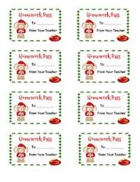 Free Holiday Homework Passes And Gift Tags Holiday Homework Homework Pass Homework