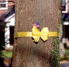 How To Make Decorative Big Yellow Ribbon Bows Ehow Com Yellow Ribbon Military Yellow Ribbon Ribbon Bows
