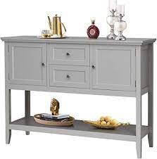 Find your perfect buffet server at our discount prices. Amazon Com Giantex Buffet Sideboard Wood Storage Cabinet Console Table With Storage Shelf 2 Drawers And Cabinets Living Room Kitchen Dining Room Furniture Wood Buffet Server Grey Buffets Sideboards