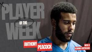 Congratulations to our guy Anthony Peacock @ap2three for earning Player of  the Week honors in the Albanian Superliga for Week 6. In just 22 minutes  Anthony put up an astounding 30 points and 20 rebounds.