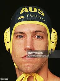 Mitch Ainsworth of the Australian Mens Water Polo team poses for a... News  Photo