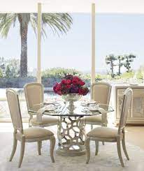 Aico After Eight Pearl Round Shaped Glass Top Dining Table Set Round Dining Room Glass Dining Room Table Round Glass Dining Room Table