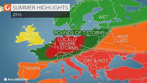 2016 Europe Summer Forecast Heat To Bypass Uk Storms To Batter Areas From France To Poland Europe Summer Storm Heat