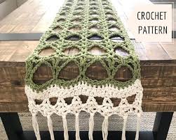 Crochet Pattern Honey Locust Table Runner Cotton Yarn Gift Etsy Crochet Table Runner Pattern Yarn Gifts Crochet Patterns