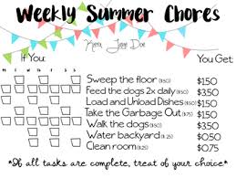 kid chores chart and routine