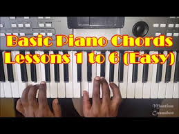 basic piano chords for beginners lessons 1 to 6 how to play easy piano chords full video