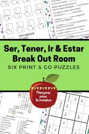 Tener Ser Ir Estar Break Out Escape Room First Verb Distance Learning Learning Spanish Spanish Activities Interactive Lesson Plans
