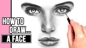 How to draw a face : How To Draw A Realistic Face Drawing Tutorial Part 1 Eyes Nose Mouth Youtube