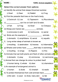 Edwayz Animals Freeworksheets Evs Class 4 Grade 4 Animalhabitat Third Grade Science Worksheets Science Worksheets Learning Worksheets