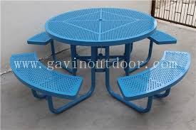 Powder Coated Steel Outdoor Bench With Table Metal Picnic Table View Outdoor Table Steel Gavin Product Details From Guangzhou Gavin Urban Elements Co Ltd O Muebles Para Restaurantes Muebles Para Patio