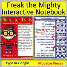 Distance Learning Freak The Mighty Interactive Notebook Google Classroom Or Zoom Interactive Notebooks Google Classroom Freak The Mighty