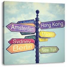 leinwandbild stadte wegweiser east urban home grosse 40 cm h x 40 cm b leinwandbilder leere wand bilder