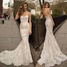 From traditional designs to something a bit modern, this is a gown. Berta Full Lace Mermaid Wedding Dresses Sweetheart Neck Illusion Bodice Sweep Train Open Back Appliqued Bridal Gowns White Buy At The Price Of 208 84 In Dhgate Com Imall Com