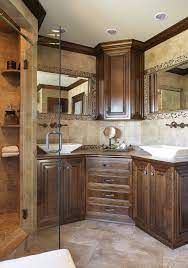 With the popularity of corner vanities growing, bathroom styles are now being built around them to serve the greater purpose of completing a bathroom design. Double Sink Corner Bathroom Vanity Artcomcrea