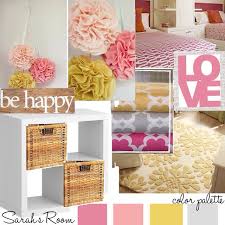 Hopefully the images i have put together will this room is beautifully layered with pattern all in the pink/yellow color combination. Colors Minus The Dark Pink Keeping It Soft Pale Pink Girl Room Baby Girl Room Pink Girl Room