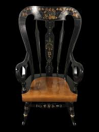 Ethan Allen Balloon Back Homestead Black Hitchcock Style Rocker Rocking Chair Rocking Chair Chair Vintage Furniture