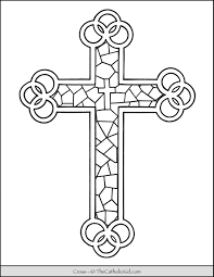 Cross Coloring Page Stained Glass Thecatholickid Com In 2020 Cross Coloring Page Catholic Church Stained Glass Coloring Pages