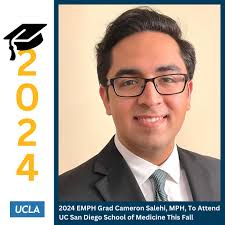 Congratulations to soon-to-be EMPH Grad Cameron Salehi! In just two weeks  he graduates with his MPH Degree from UCLA Fielding School of Public  Health's Executive Programs in Health Policy and Management, and
