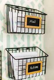 Diy Industrial Wire Mail Baskets From A 5 Cleaning Caddy Easy Home Decor Home Diy Home Projects