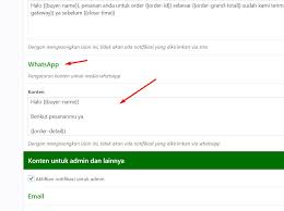 Buatlah template pesan untuk wa notification api wa akan otomatis mengirim notifikasi berdasarkan trigger Tutorial Integrasi Woowa Sejoli Woowa Whatsapp Notification